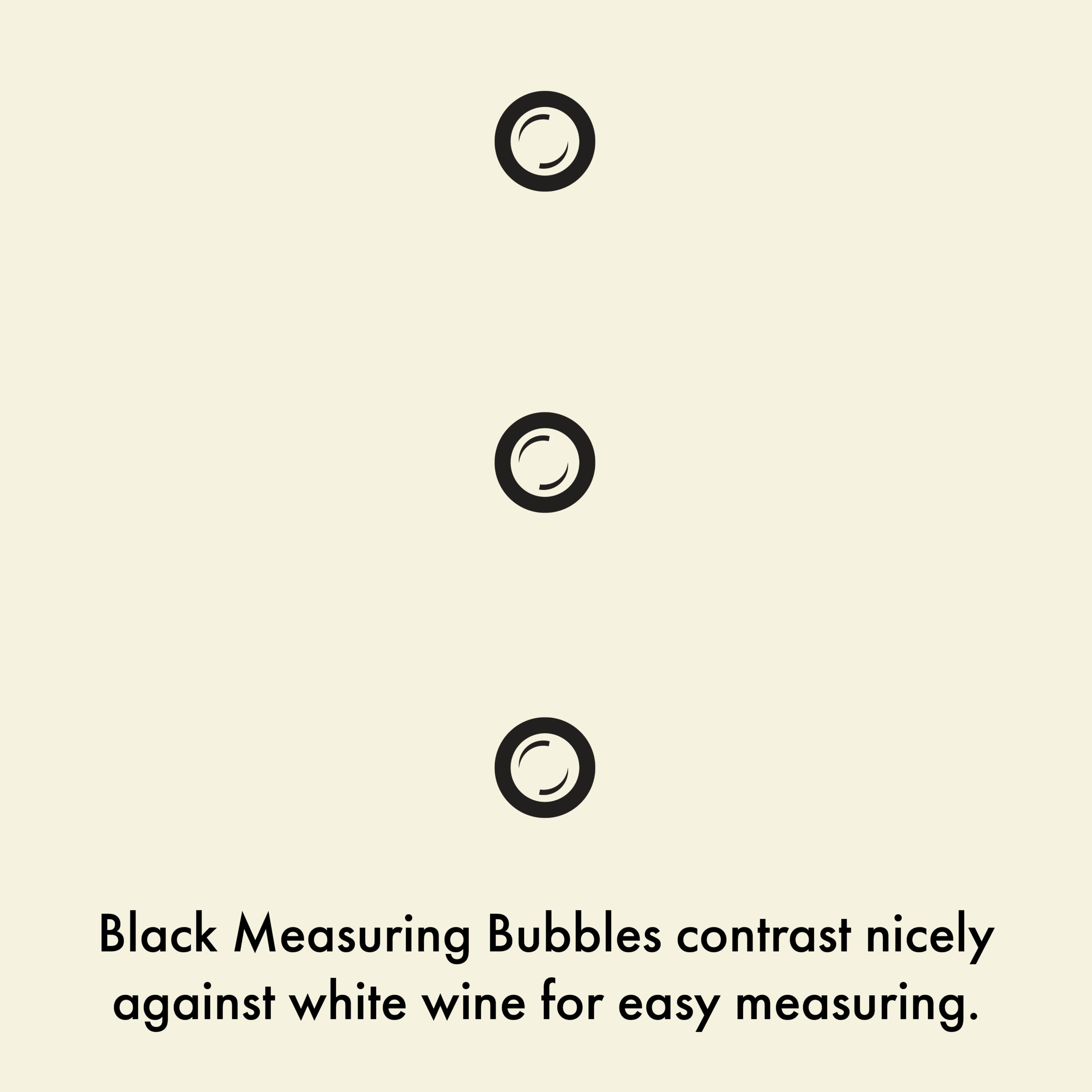 closeup of wine measuring marks which look like bubbles