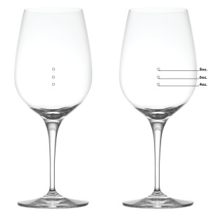XL Elegance Measuring Wine Glass With Black Measuring Marks with lines