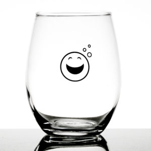 Stemless Measuring Wine Glass with Big Smiling Emoji