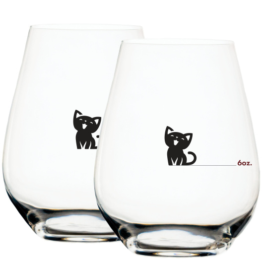 Purrfect Pour Stemless Measuring Wine with Wine Measuring